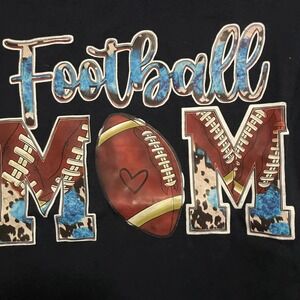 Daily Thread Womens Football Mom Graphic Tee‎ Navy Blue V-Neck Shirt XS NEW